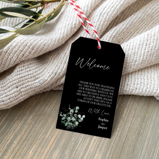 Modern Greenery Black Destination Wedding Welcome Cadeaulabel