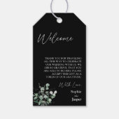 Modern Greenery Black Destination Wedding Welcome Cadeaulabel (Voorkant)