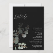 Modern Greenery Black Monogram in één keer Kaart (Achterkant)