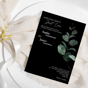 Modern Greenery Black Niets Fancy huwelijk Kaart