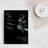Modern Greenery Black we wedden Kaart