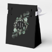 Modern Greenery Black Wedding Bedankt Bedankdoosjes (Achterkant)