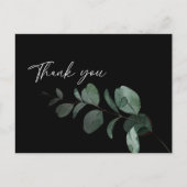 Modern Greenery Black Wedding Bedankt Briefkaart (Voorkant)