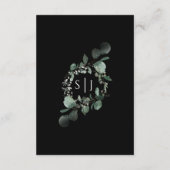 Modern Greenery Black Wedding Details Informatiekaartje (Achterkant)