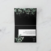 Modern Greenery Black Wedding Folded Bedankkaart (Binnen)
