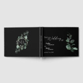 Modern Greenery Black Wedding Guest Book Gastenboek (Volledig)