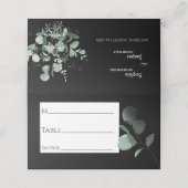 Modern Greenery Black Wedding Place Card Plaatskaartje (Buitenkant ongevouwen)
