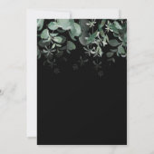 Modern Greenery Black Wedding Save the Date (Achterkant)