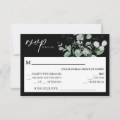 Modern Greenery Black Wedding Song Request RSVP (Voorkant)