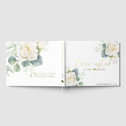 Modern Greenery Bloemen Bruids bruiloft gastenboek (Volledig)