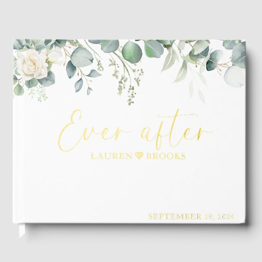 Modern Greenery Bloemen Bruids bruiloft gastenboek (Voorkant)
