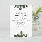 Modern Greenery Botanische bruiloft uitnodiging (Staand voorkant)