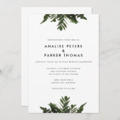 Modern Greenery Botanische bruiloft uitnodiging (Voorkant / Achterkant)