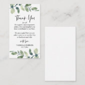 Modern Greenery, bruiloft bedankt Informatiekaartje (Voorkant / Achterkant)