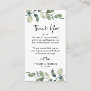 Modern Greenery, bruiloft bedankt Informatiekaartje