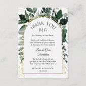 Modern Greenery bruiloft Favor-donatiekaart Advieskaart (Voorkant)