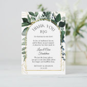 Modern Greenery bruiloft Favor-donatiekaart Advieskaart (Staand voorkant)
