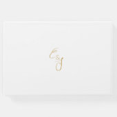 Modern Greenery bruiloft gastenboeken met initiale (Achterkant)