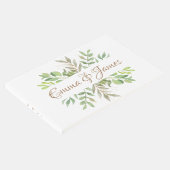 Modern Greenery bruiloft gastenboeken met initiale (Hoek)