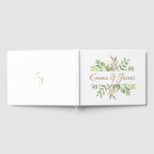 Modern Greenery bruiloft gastenboeken met initiale (Volledig)