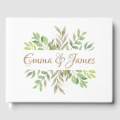 Modern Greenery bruiloft gastenboeken met initiale (Voorkant)