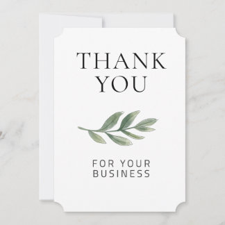 Modern Greenery Business Thank You | Ticket Corner Kaart