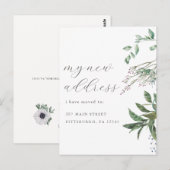 Modern Greenery Change of Address Moving Briefkaart (Voorkant / Achterkant)