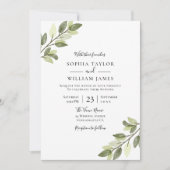 Modern Greenery Elegant Wedding Kaart (Voorkant)