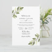 Modern Greenery Elegant Wedding Kaart (Staand voorkant)
