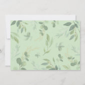 Modern Greenery Elephant Green Gold Baby shower Kaart (Achterkant)