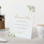 Modern Greenery en Gold Mimosa Bar Reclamebord Met Voetstuk (Insitu)