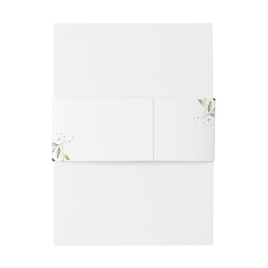 Modern Greenery en Gold Rustic Wedding Uitnodigingen Wikkel (Achterkant Voorbeeld)