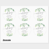 Modern Greenery Eucalyptus Oh Boy Baby shower Ronde Sticker (Vel)