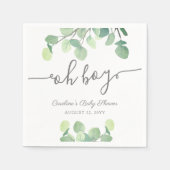 Modern Greenery Eucalyptus Oh Boy Baby shower Servet (Voorkant)