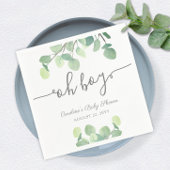 Modern Greenery Eucalyptus Oh Boy Baby shower Servet
