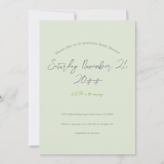 Modern Greenery Family Photo Baby shower Kaart (Achterkant)