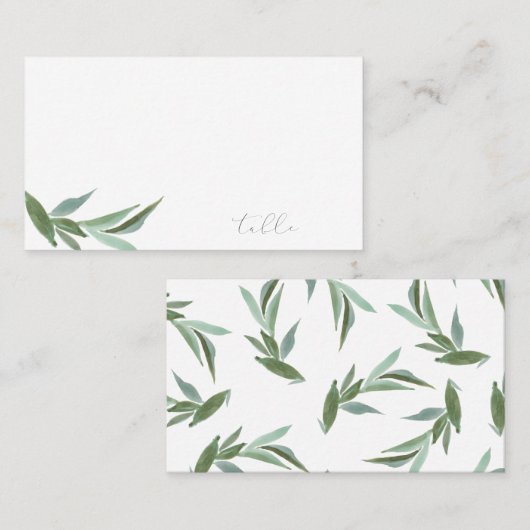 Modern Greenery Flat Place Card Plaatskaartje (Voorkant / Achterkant)