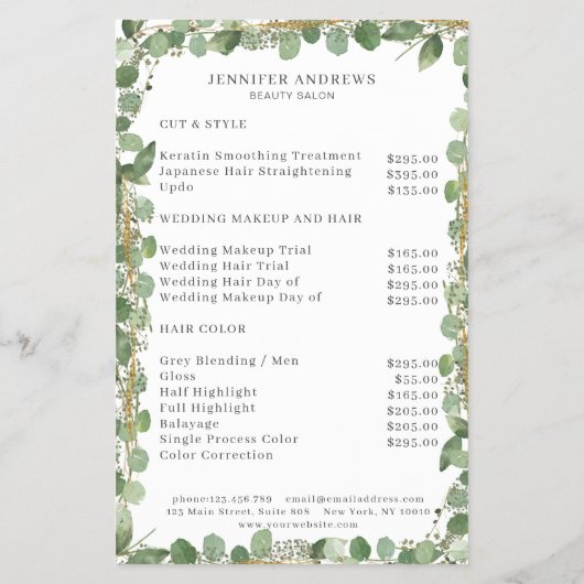 Modern, Greenery Flyer (Achterkant)