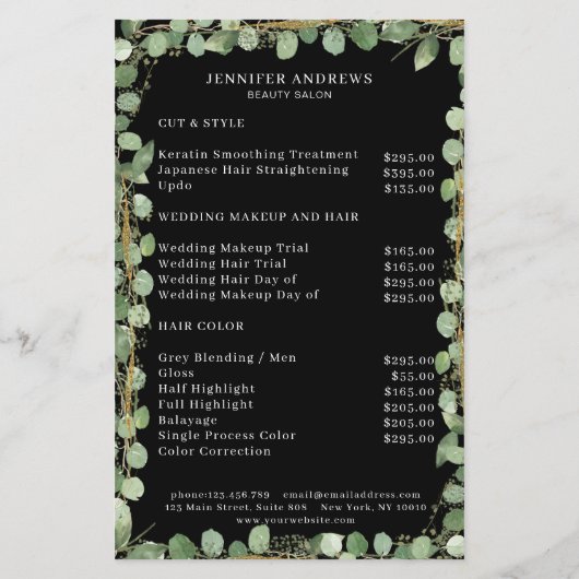 Modern, Greenery Flyer (Achterkant)