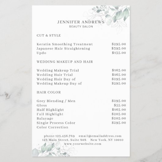 Modern, Greenery Flyer (Achterkant)