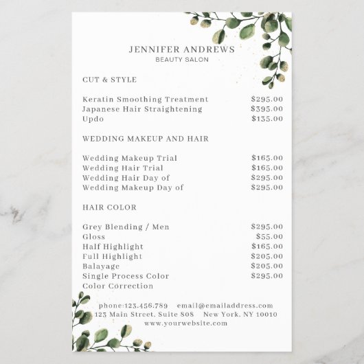 Modern, Greenery Flyer (Achterkant)