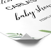 Modern Greenery Foliage Baby shower Welkom Poster (Hoek)