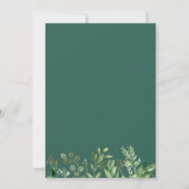 Modern Greenery Foliage Leaves Wreath Wedding Kaart (Achterkant)