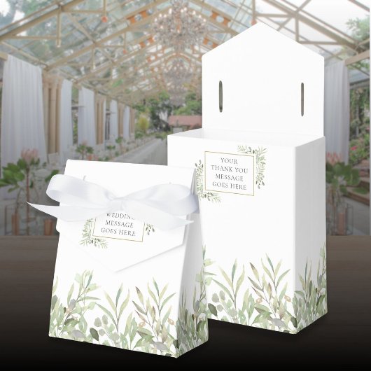 Modern Greenery Foliage Wedding Favor Box Bedankdoosjes