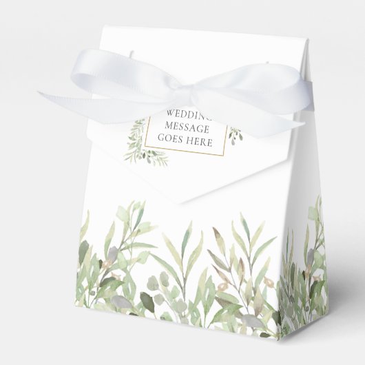 Modern Greenery Foliage Wedding Favor Box Bedankdoosjes (Voorkant Zijde)