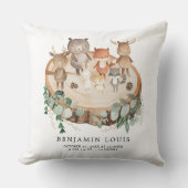 Modern Greenery Forest Woodland Animals Nursery Kussen (Voorkant)