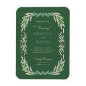 Modern Greenery Framed Wedding Invitation Magneet (Verticaal)
