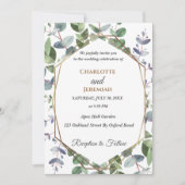 Modern Greenery Geometric Lijst Wedding Invitation Kaart (Voorkant)