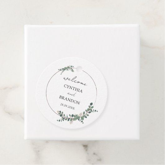 Modern Greenery Geometric Rustic Wedding Bedankjes Labels (In situ)