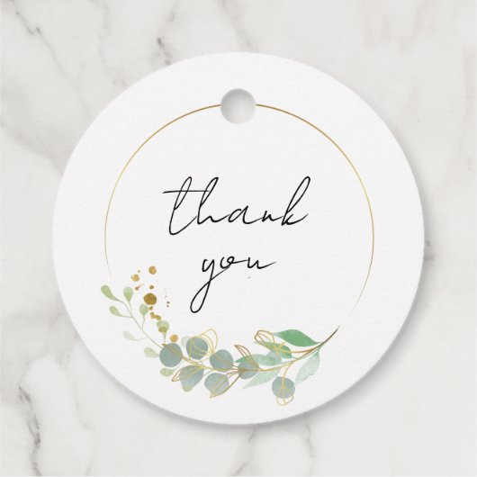 Modern Greenery Geometric Rustic Wedding Bedankjes Labels (Achterkant)